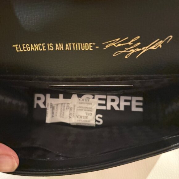 NWT KARL LAGERFELD SIMONE CHARM LOGO SHOULDER BAG CROSSBODY SATCHEL BLACK - Picture 8 of 8